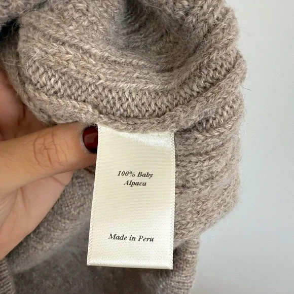 Christy Dawn Ester Marron 100% Baby Alpaca Wool Turtleneck Sweater - Picture 5 of 6